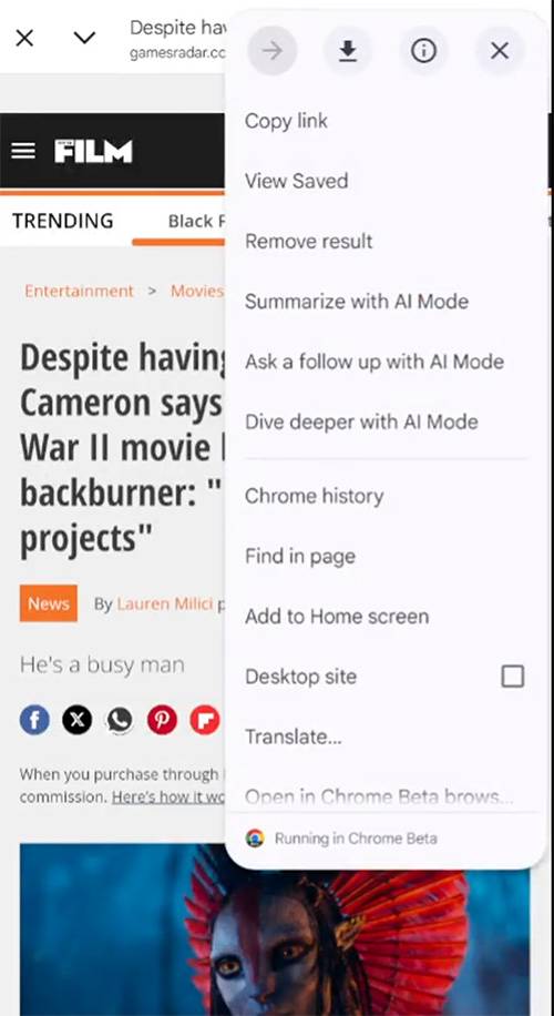 Google Discover Yapay Zeka Modu ekran görüntüsü